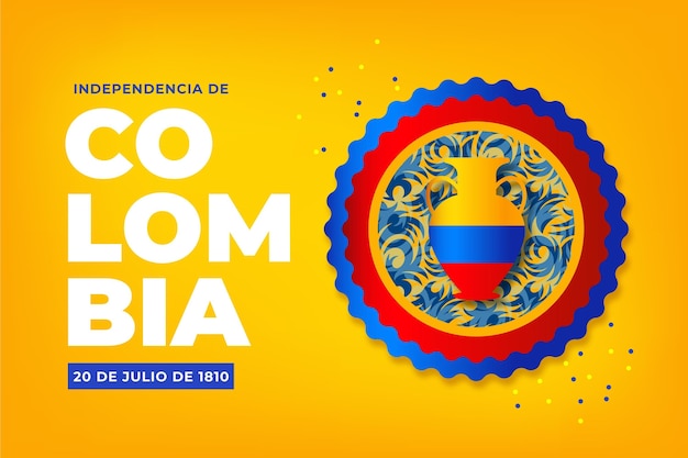 Gradient 20 de julio - independencia de colombia illustration