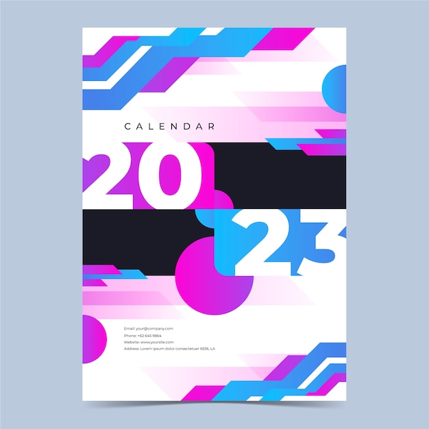 Бесплатное векторное изображение Иллюстрация обложки календаря gradient 2023