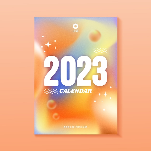 Vettore gratuito illustrazione della copertina del calendario 2023 gradiente