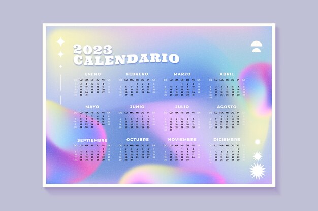 Gradient 2023 calendar template
