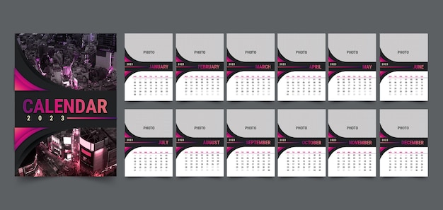 Gradient 2023 wall calendar template