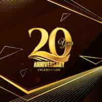 Бесплатное векторное изображение Градиент 20-летия или поздравительная открытка