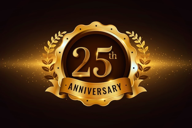 Free vector gradient 25h anniversary or birthday card