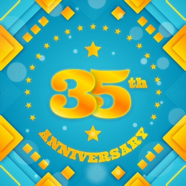 Gradient 35th anniversary or birthday card