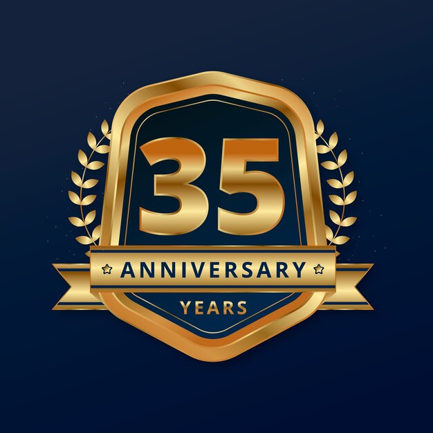 Gradient 35th anniversary card template