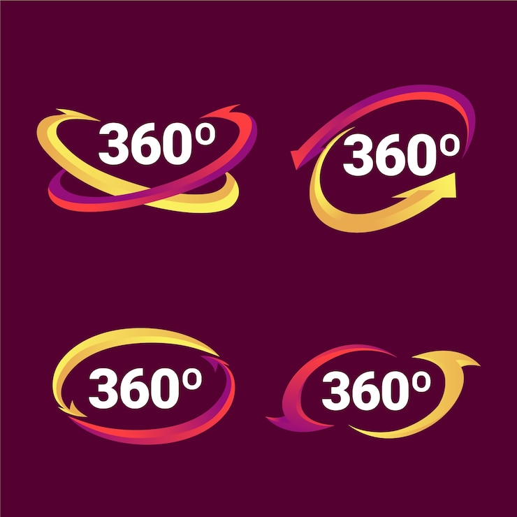 मुफ़्त वेक्टर gradient 360 degrees icons