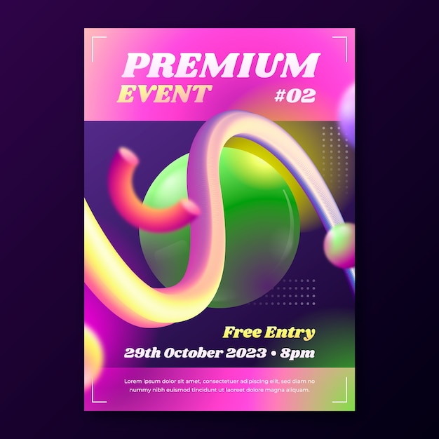 Free vector gradient 3d abstract poster design