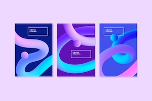 Gradient 3d curvy lines abstract covers