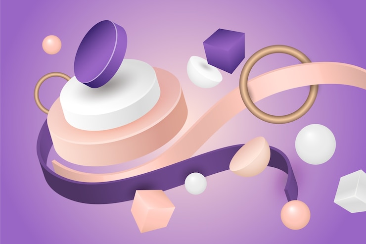 무료 Vector 그라데이션 3d 기하학적 배경