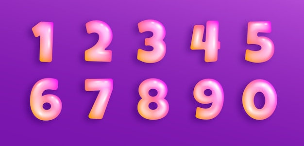 Gradient 3d numbers element