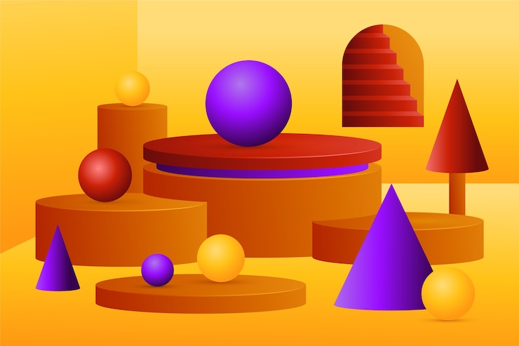 Free Vector gradient 3d podium background