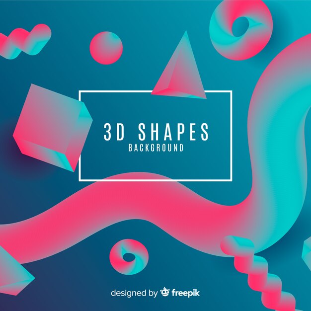 Gradient 3d shapes background