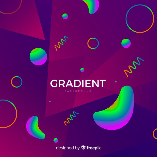 Gradient 3d shapes background