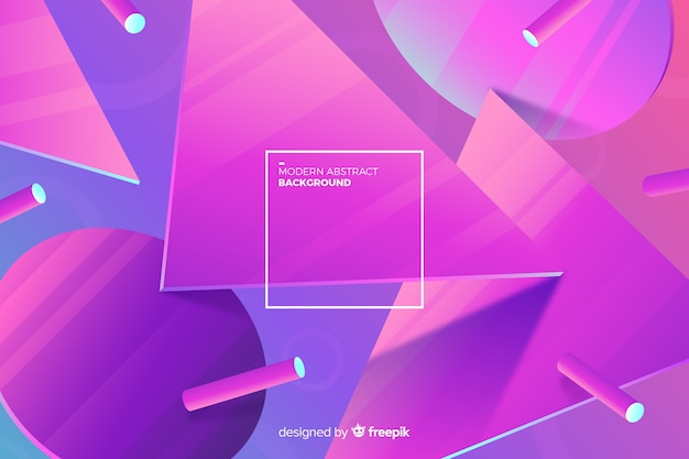 Free vector gradient 3d shapes background