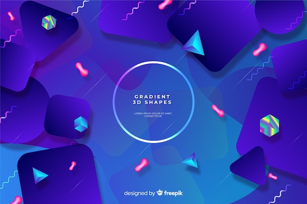 Gradient 3d shapes background