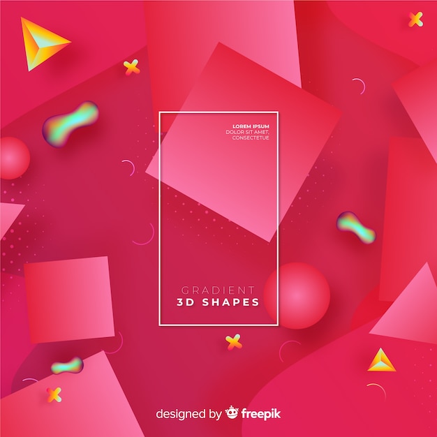 Gradient 3d shapes background