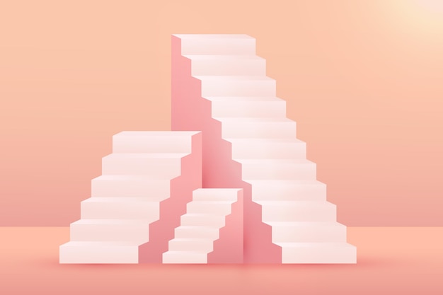 Gradient 3d stairs background