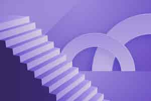 Free vector gradient 3d stairs background