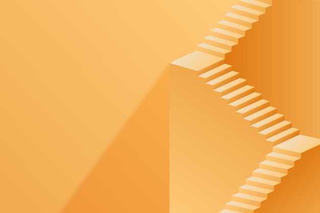 Gradient 3d stairs background