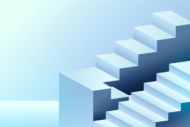 Free vector gradient 3d stairs background