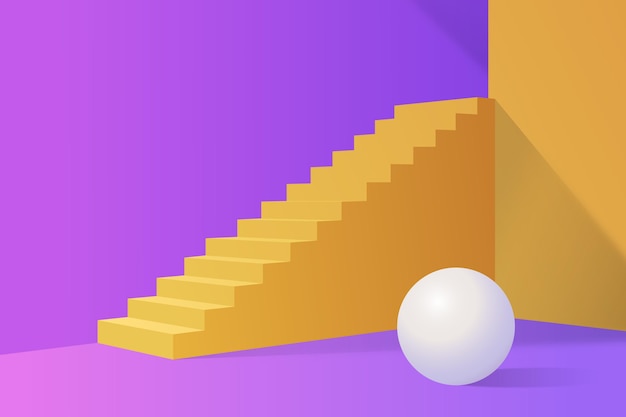 Gradient 3d stairs background