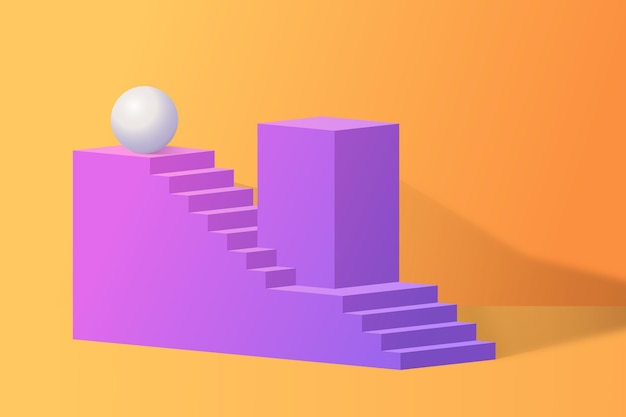 Gradient 3d stairs background