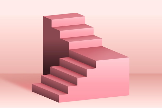 Gradient 3d stairs background