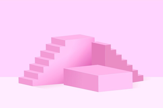 Gradient 3d stairs background