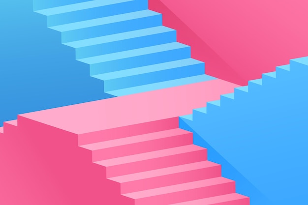 Gradient 3d stairs background