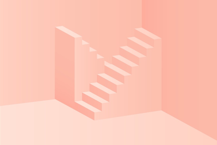 무료 Vector 그라데이션 3d 계단 배경