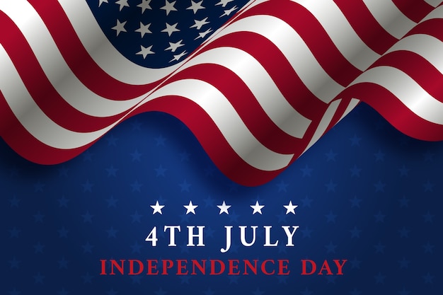 Free vector gradient 4th of july background with flag