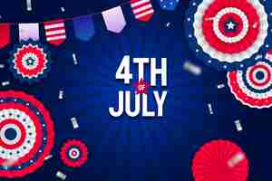 Free vector gradient 4th of july background with rosettes