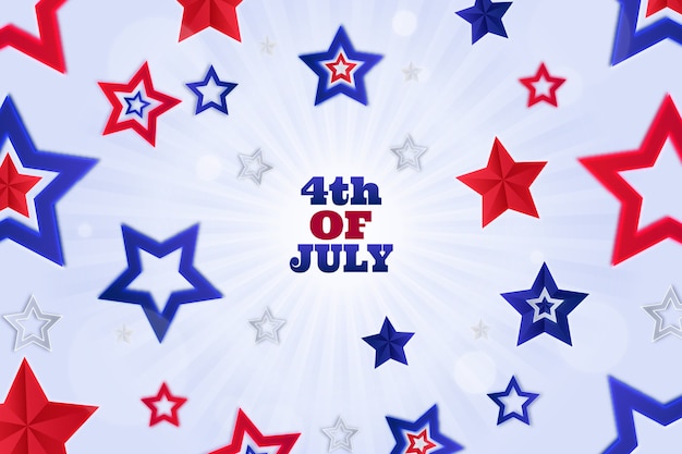 Gradient 4th of july background with star shapes