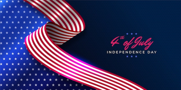 Free vector gradient 4th of july banner celebration