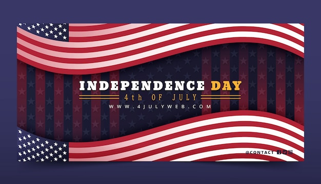 Free vector gradient 4th of july banner