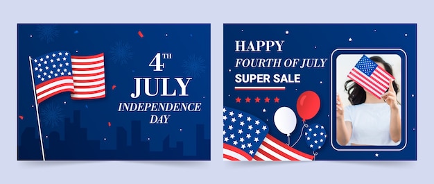 Gradient 4th of july brochure template