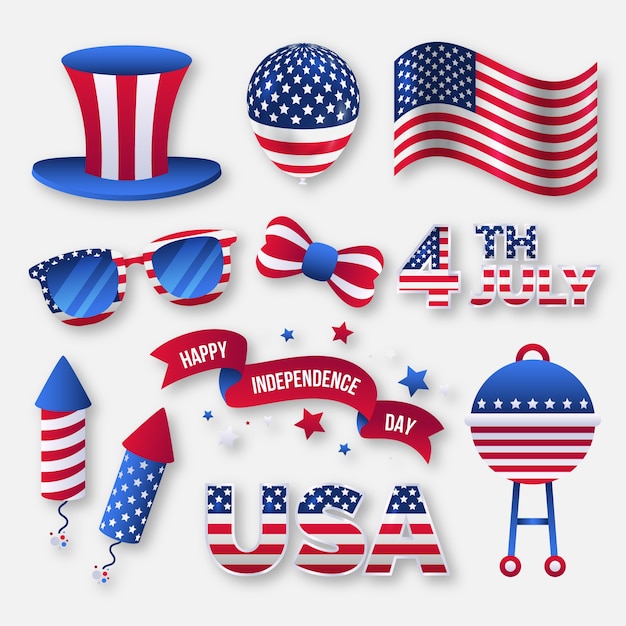 Gradient 4th of july element pack