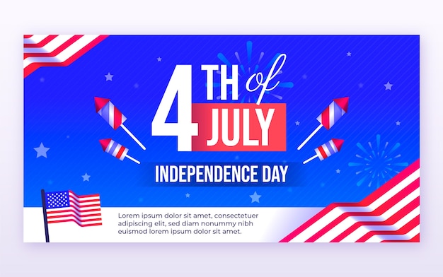 Free vector gradient 4th of july facebook post