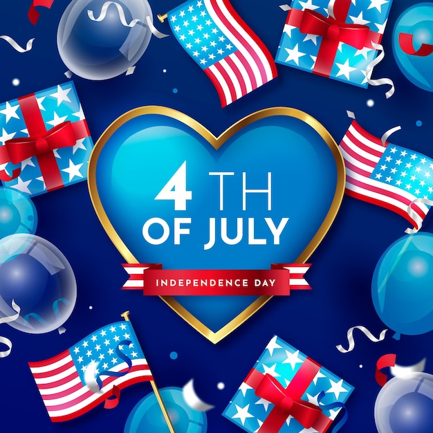 Free vector gradient 4th of july illustration