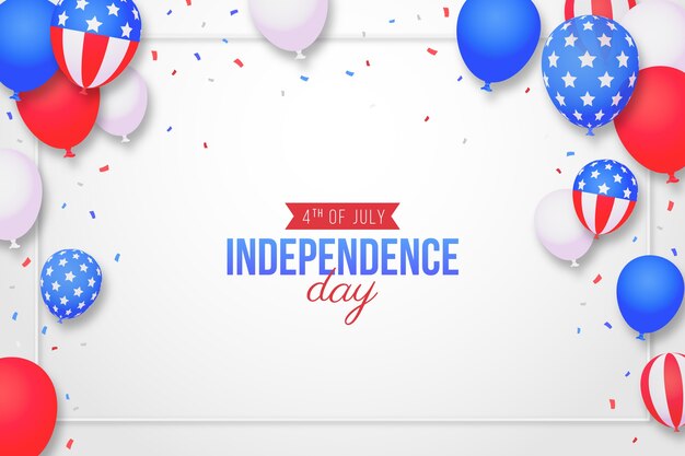 Gradient 4th of july independence day balloons background