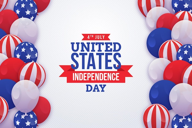 Free vector gradient 4th of july independence day balloons background