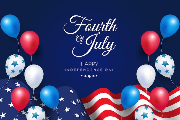 Gradient 4th of july - independence day balloons background