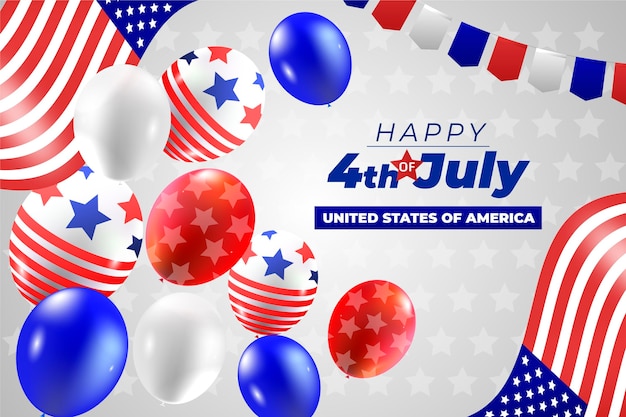 Gradient 4th of july - independence day balloons background