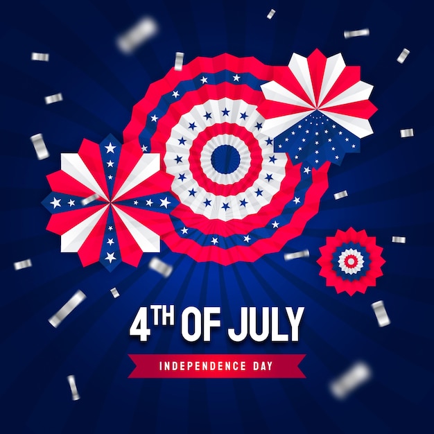 Бесплатное векторное изображение Градиент 4 июля иллюстрации с розетками