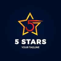 Free vector gradient 5 star logo template