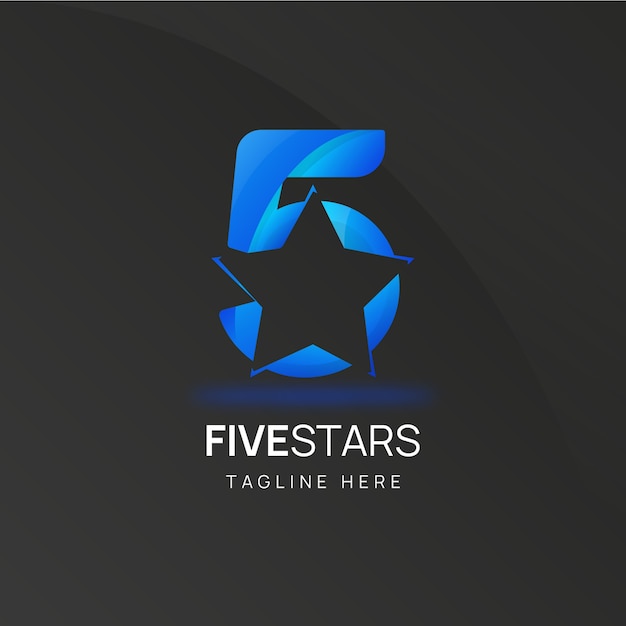 Free vector gradient 5 star logo template