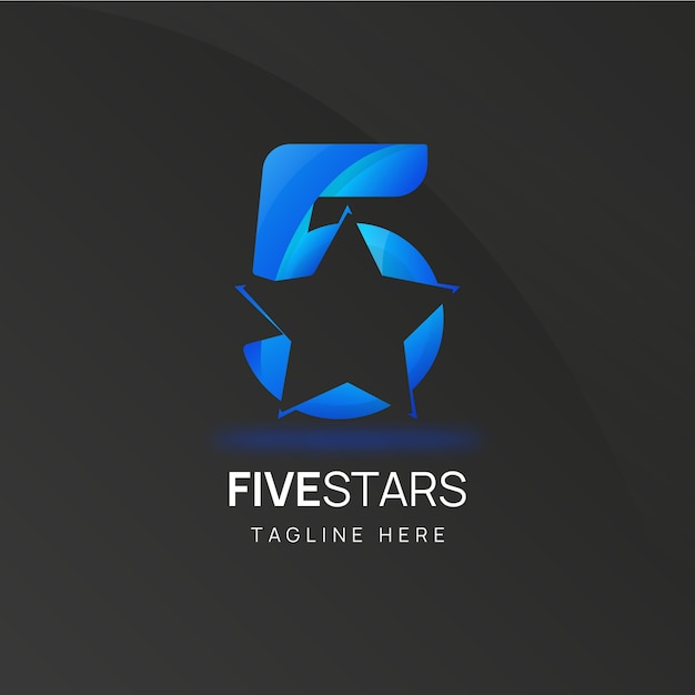 Gradient 5 star logo template