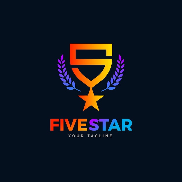 Gradient 5 star logo template