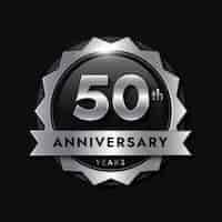 Vettore gratuito gradiente 50° anniversario o design di compleanno