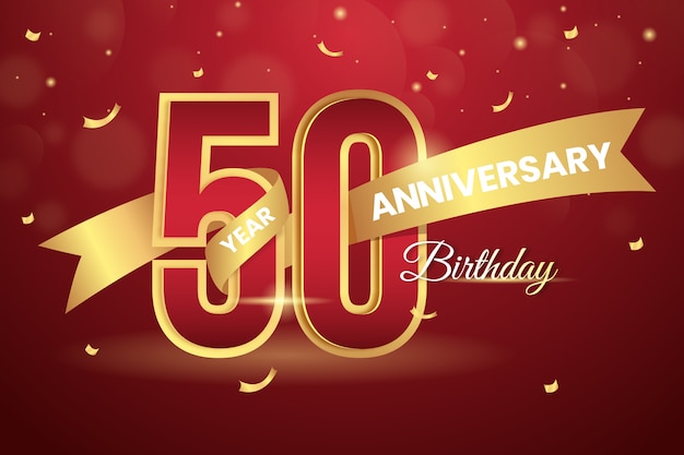 Gradient 50th anniversary or birthday design